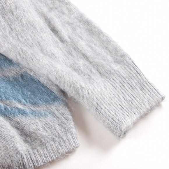 House Of Errors Gray Knitted Sweater With Mysterious Eye Pattern - Picture 6 of 6